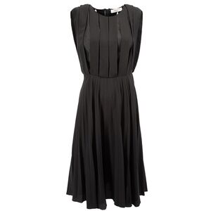 NWOT! Sandro Paris Black Sleeveless Pleated Knee Length Dress Midi Size 2